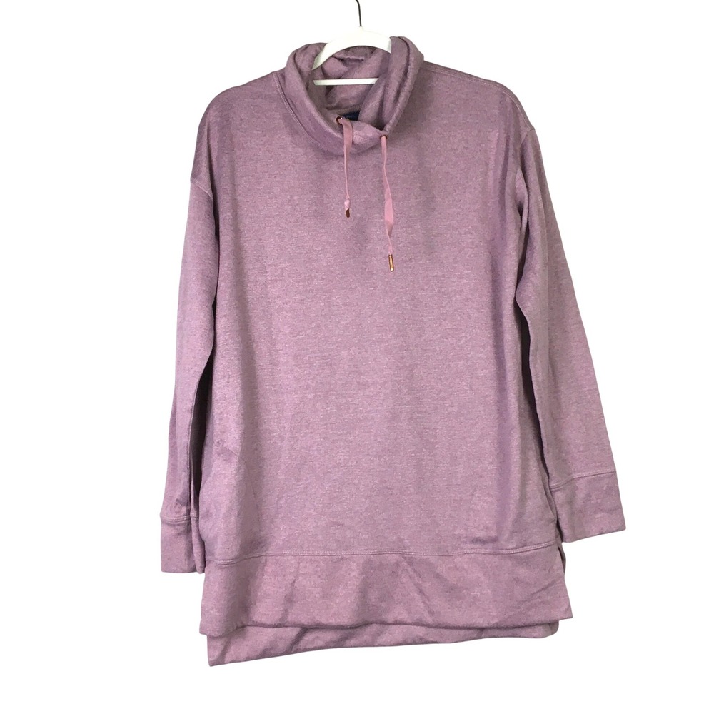 Old Navy Cowl Neck Tunic Womens L Tall Rose Dawn Purple‎ Heathered Knit